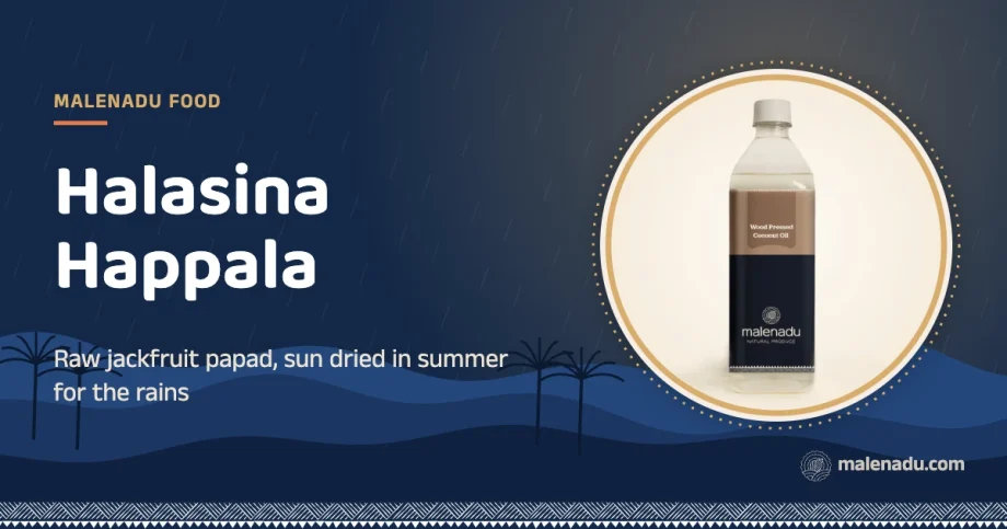 Halasina happala: Raw jackfruit papad, sun dried in summer for the rains, an illustration by malenadu