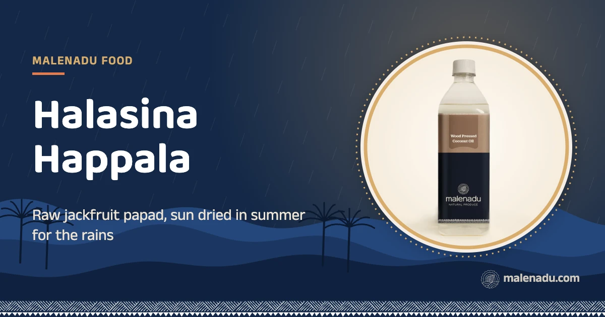 Halasina happala: Raw jackfruit papad, sun dried in summer for the rains, an illustration by malenadu
