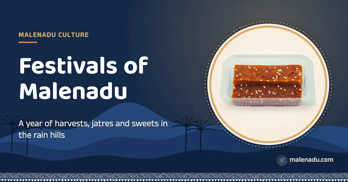 Malenadu festivals: A year of harvests, jatres and sweets in the rain hills, an illustration by malenadu
