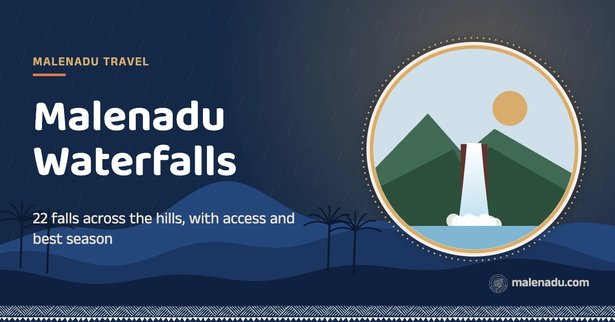 Malenadu waterfalls: 22 falls across the hills, with access and best season, an illustration by malenadu